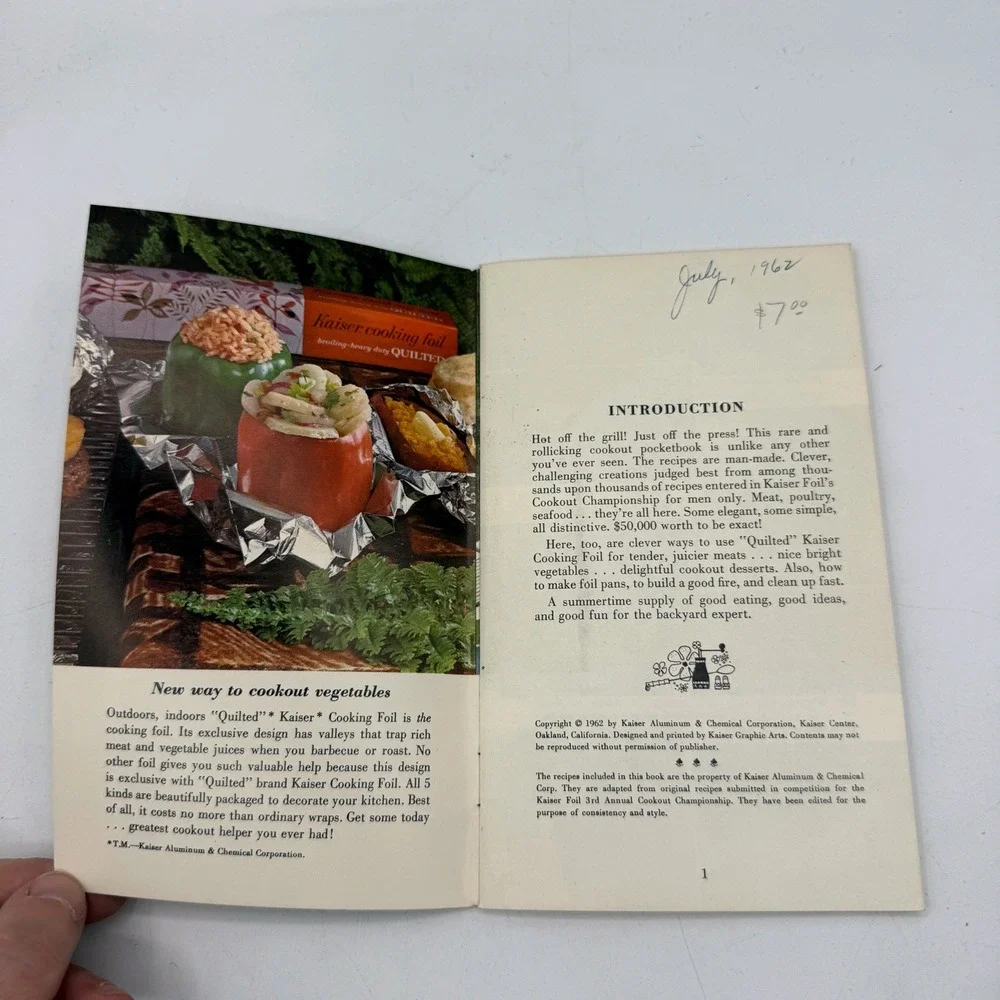 Kaiser Aluminum Prize Cookout Recipes Booklet 1962 Vtg BBQ Grilling $50,000